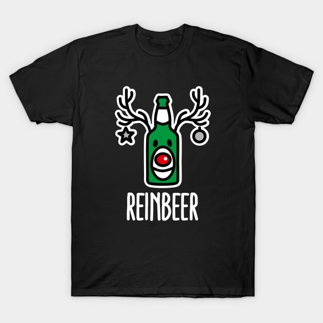 Reinbeer Reindeer Beer funny ugly Christmas pun T-Shirt by LaundryFactory